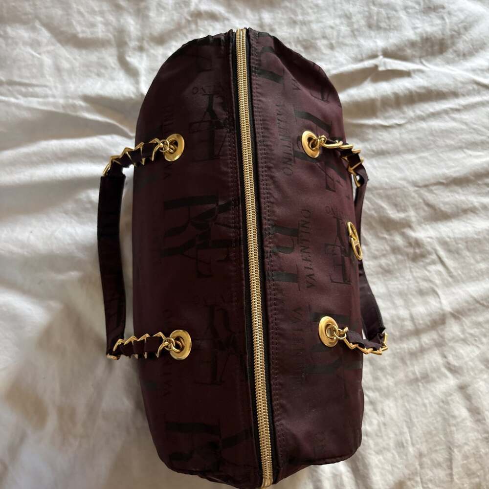Valentino Les Sacs Burgundy Tone on Tone VERY VALENTINO Double Handle Satchel - Picture 13 of 16